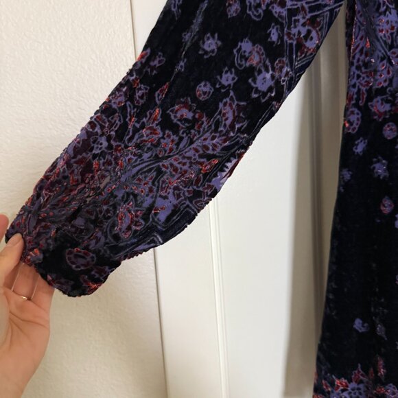 Free People Sz Small Crushed Velvet Whimsigoth witchy Mirror Mirror babydoll - Picture 12 of 16